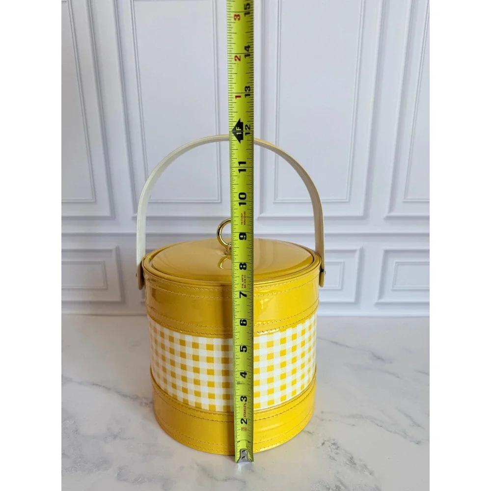 VTG 1950s Georges Briard MCM Retro Yellow Gingham Vinyl 7